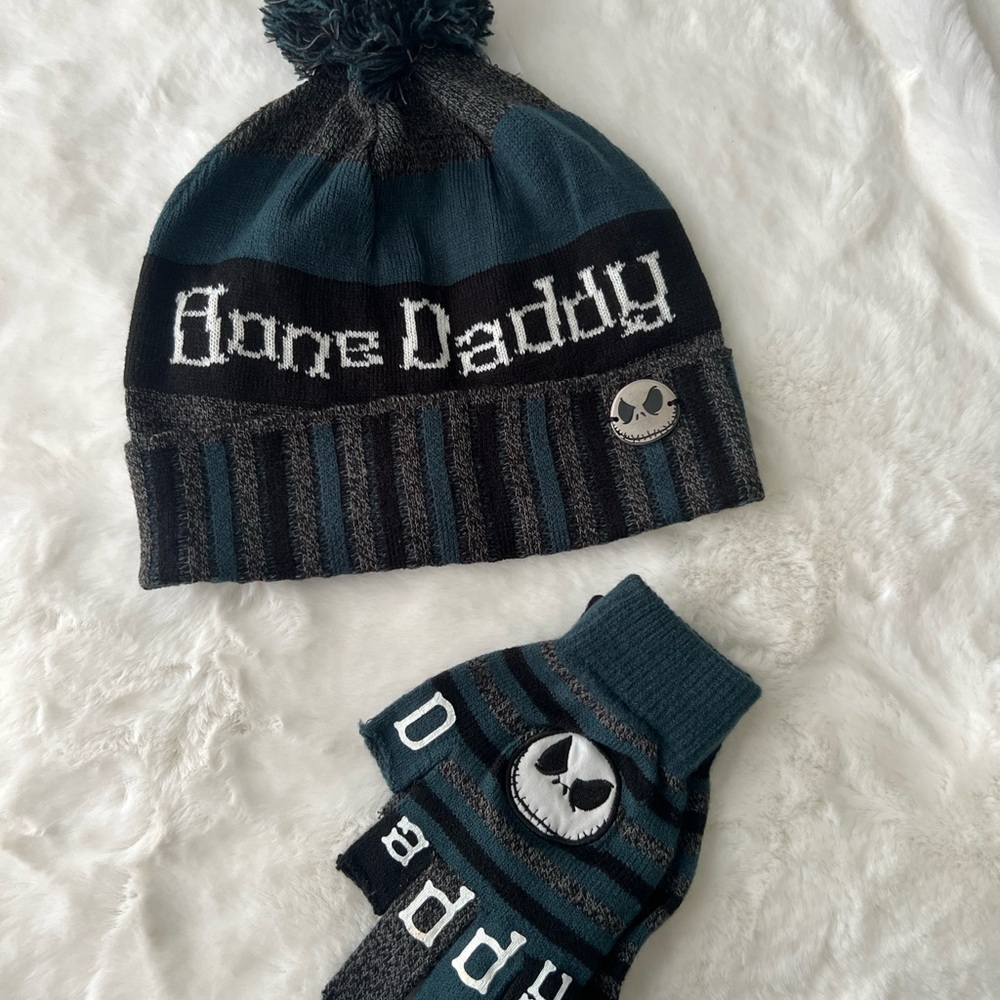 Disney Teal and Gray Knit Beanie